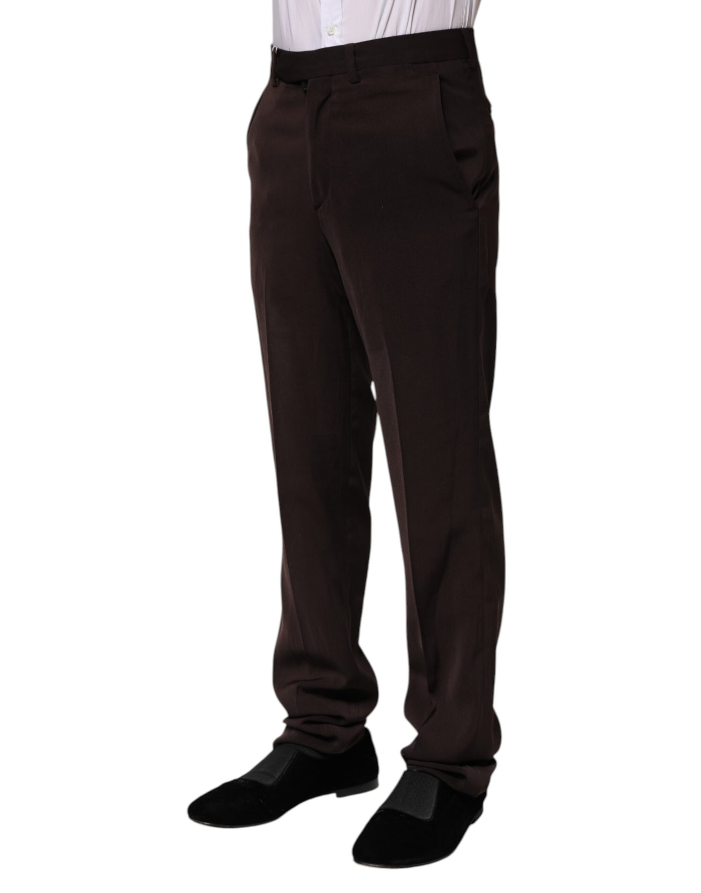 BENCIVENGA Dark Brown Mid Waist Dress Formal Pants