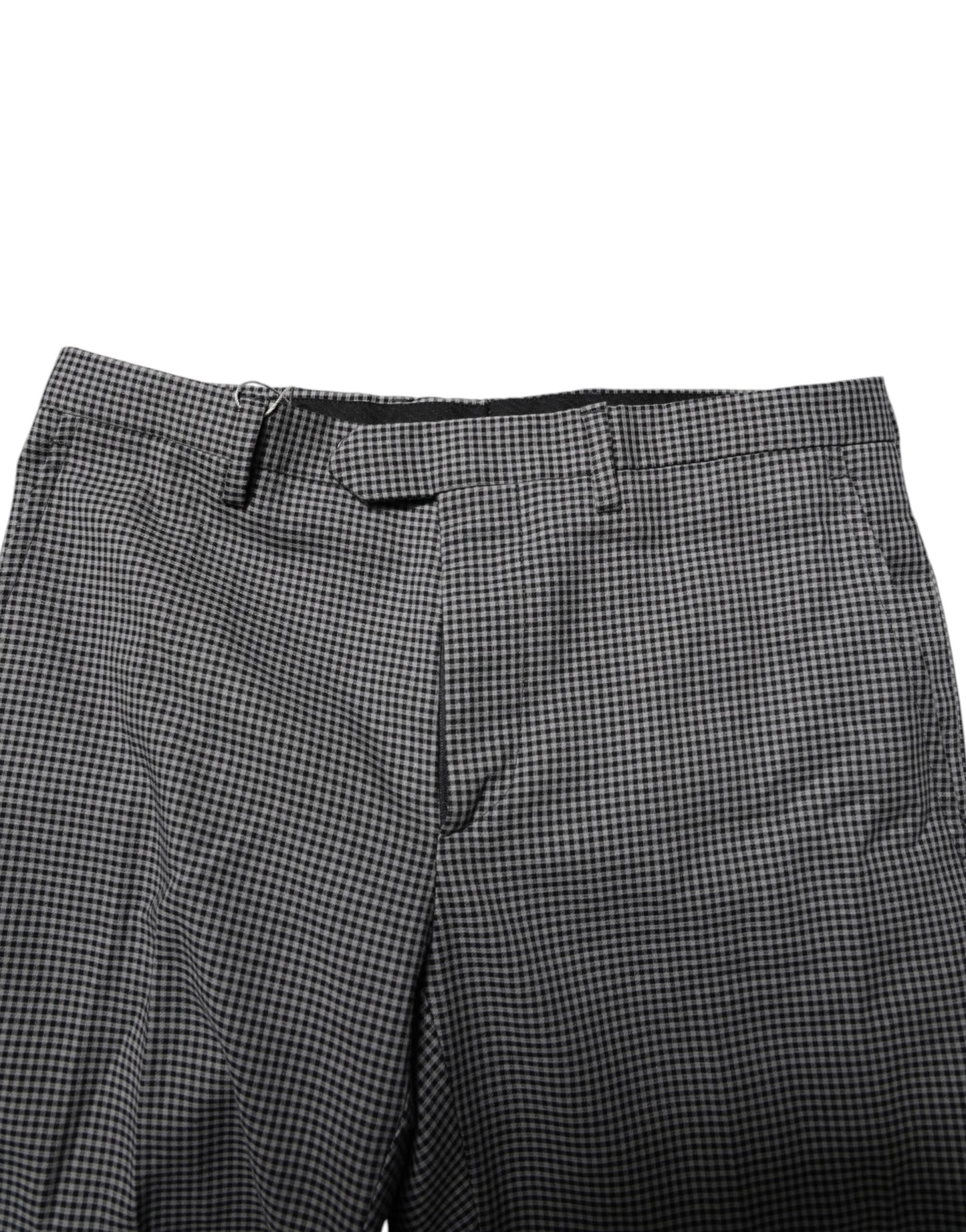 BENCIVENGA Black White Checkered Tapered Dress Pants