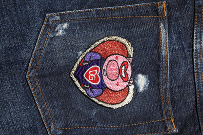 Dolce & Gabbana Dark Blue Tattered Skinny Denim Jeans