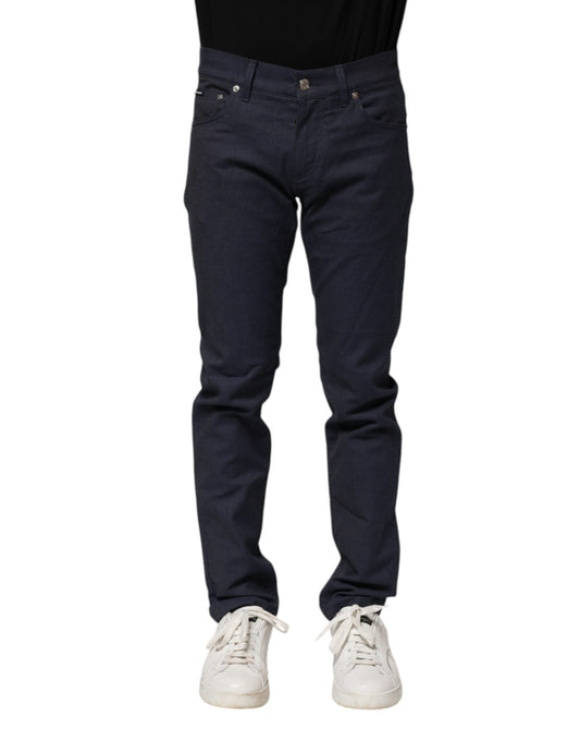 Dolce & Gabbana Dark Blue Cotton Skinny Denim Jeans