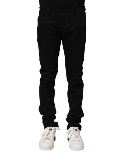 Dolce & Gabbana Black Cotton Skinny Men Denim Jeans