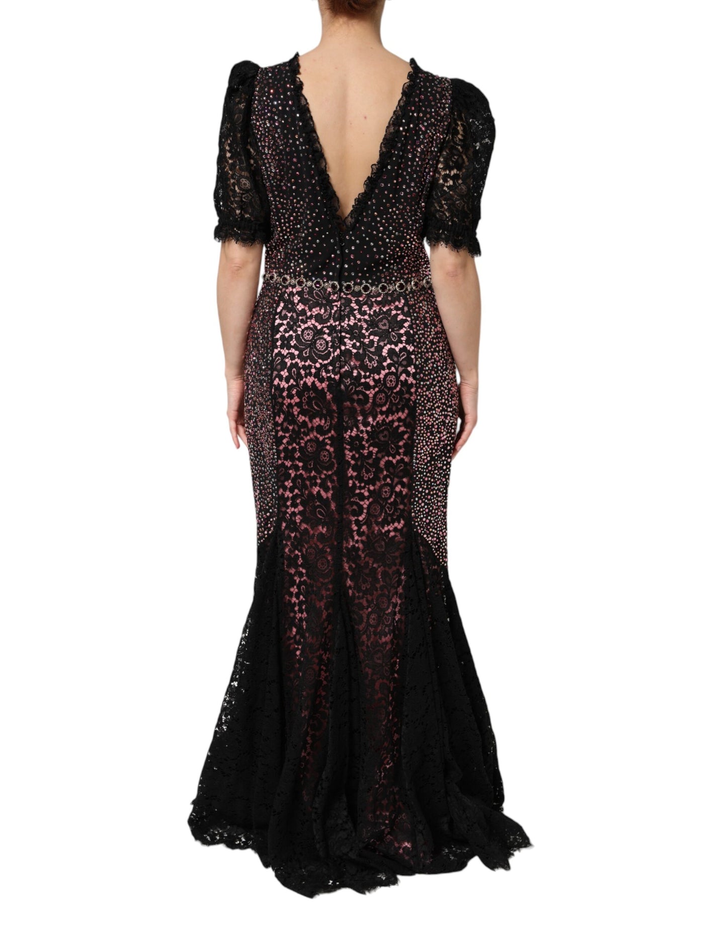 Dolce & Gabbana Multicolor Embellished Mermaid Gown Dress