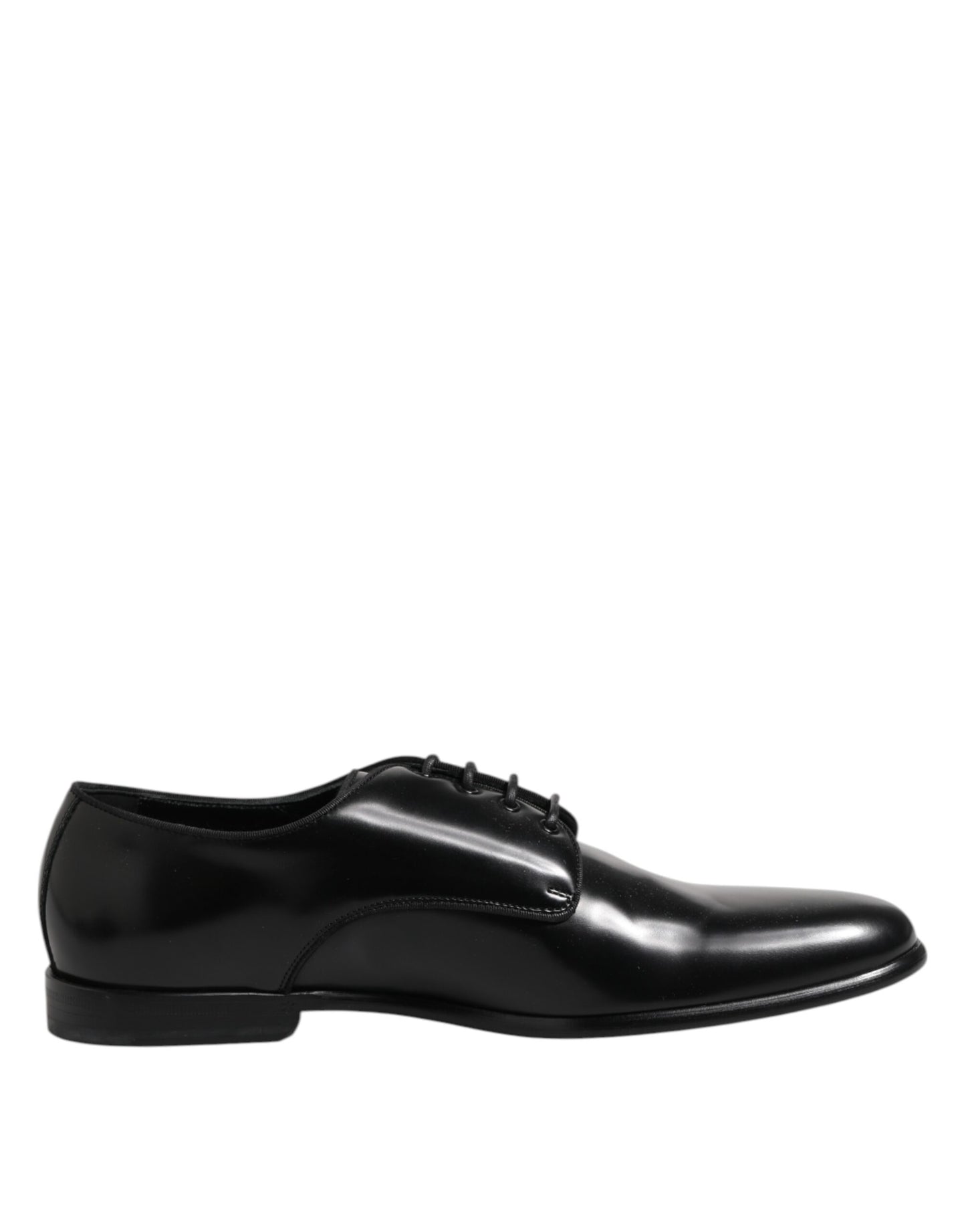Dolce & Gabbana Black Leather Lace Up Derby Men Dress Shoes