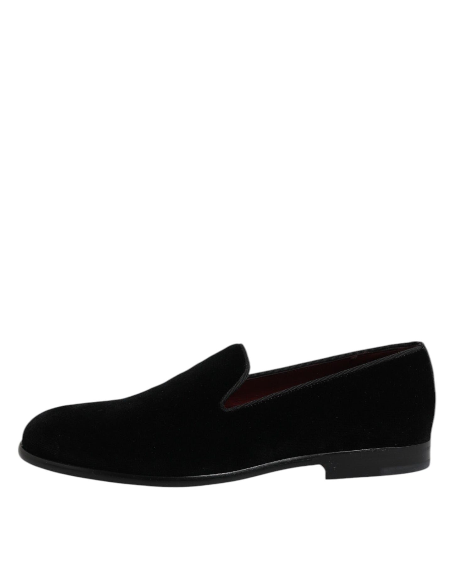 Dolce & Gabbana Black Velvet Slip On Loafers Formal Shoes
