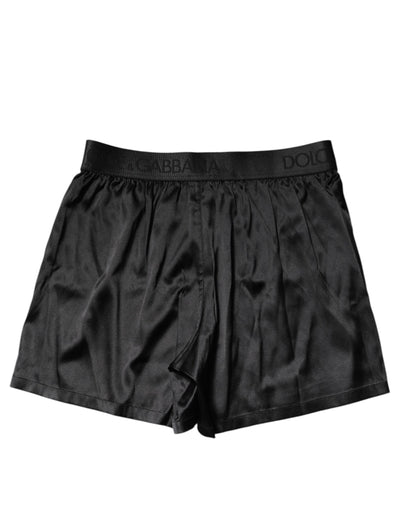 Dolce & Gabbana Black Logo Waist Regular Boxer Shorts Underwear