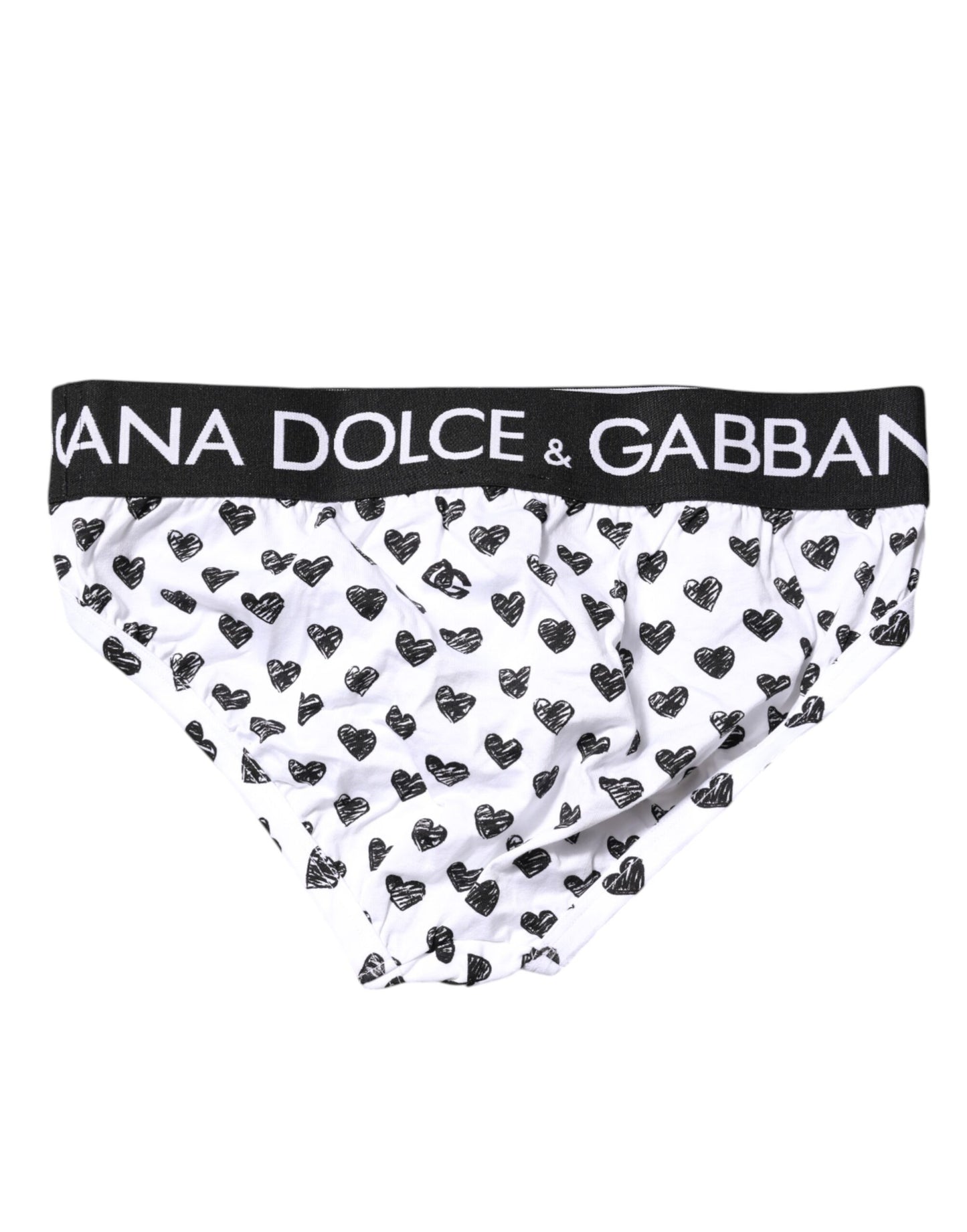 Dolce & Gabbana White Heart Printed Regular Brief Underwear