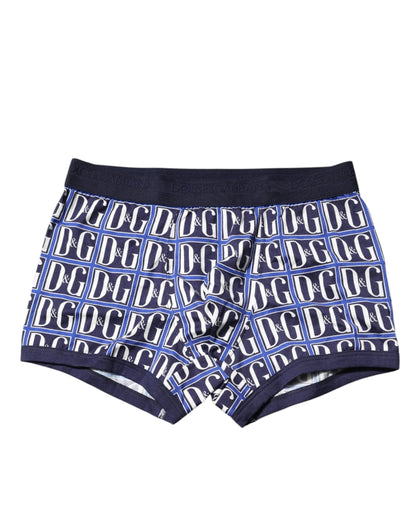 Dolce & Gabbana Blue Logo Print Regular Boxer Brief Underwear