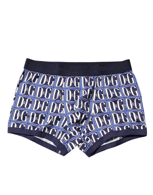 Dolce & Gabbana Blue Logo Print Regular Boxer Brief Underwear