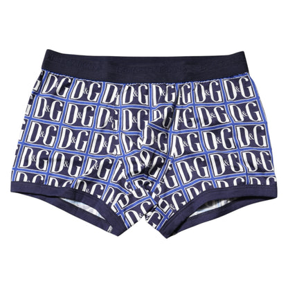 Dolce & Gabbana Blue Logo Print Regular Boxer Brief Underwear