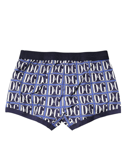 Dolce & Gabbana Blue Logo Print Regular Boxer Brief Underwear