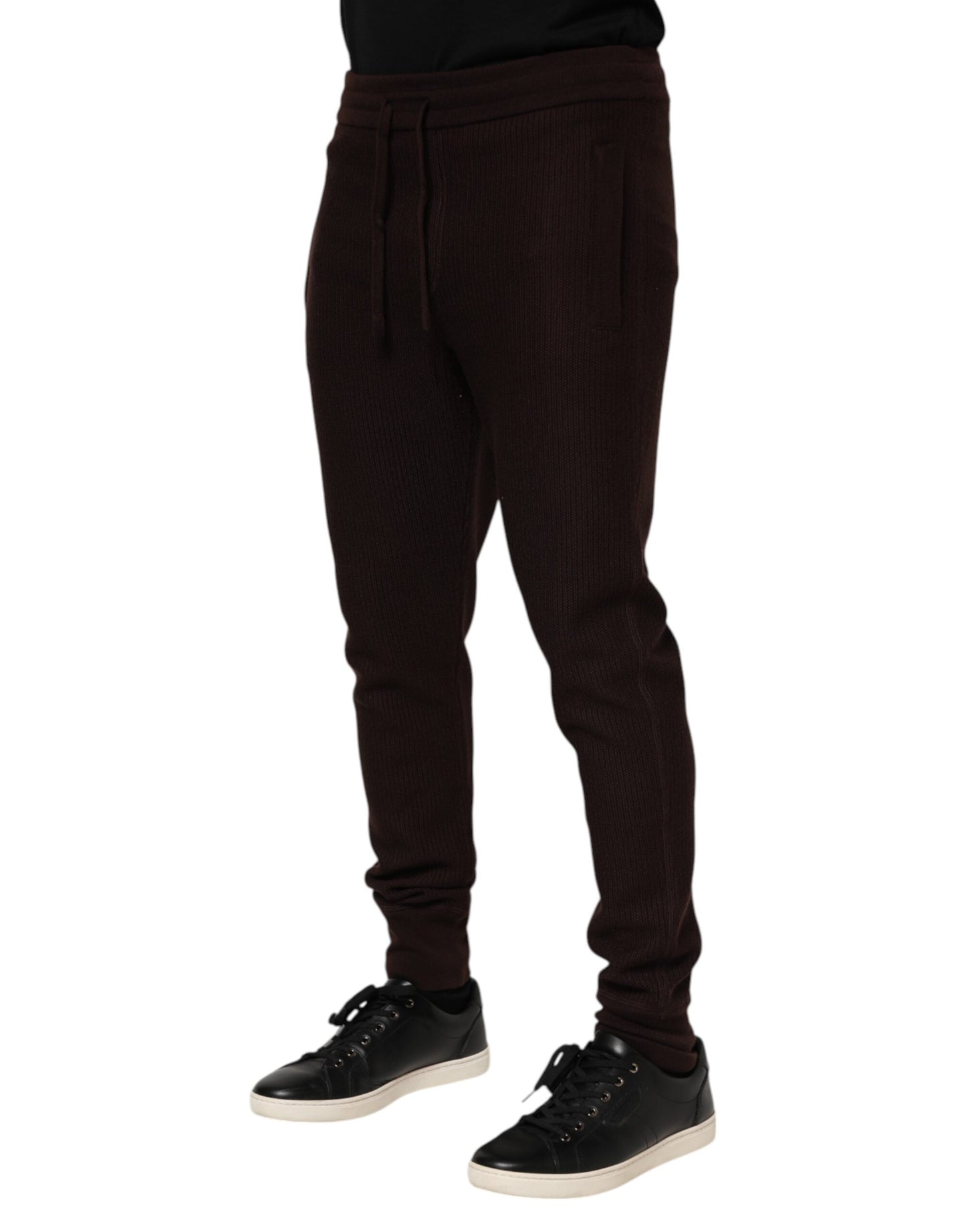 Dolce & Gabbana Brown Cashmere Men Jogger Sweatpants Pants