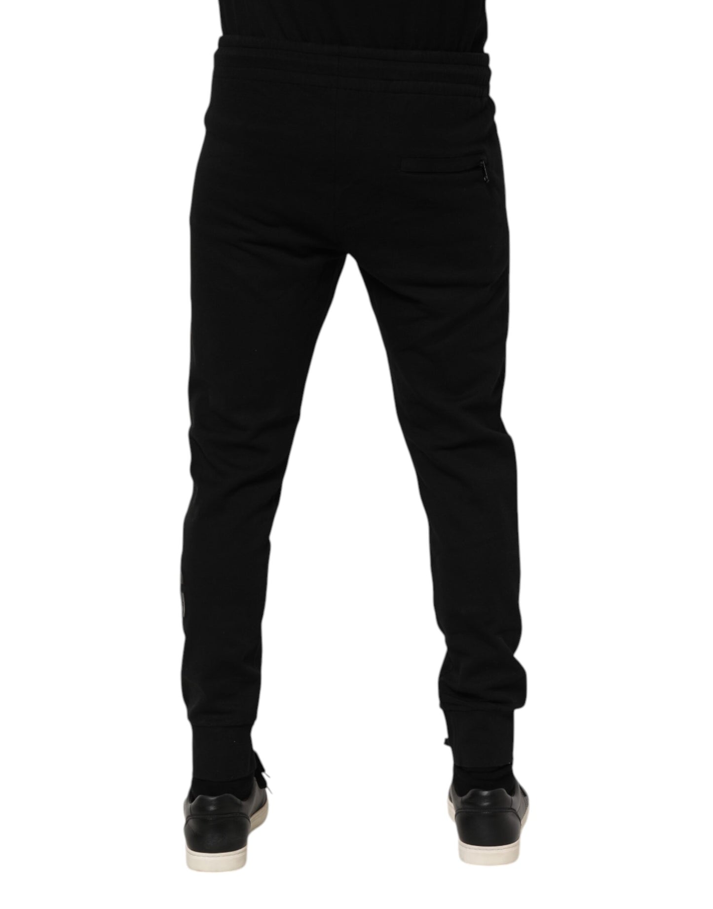 Dolce & Gabbana Black Cotton Men Jogger Sweatpants Pants