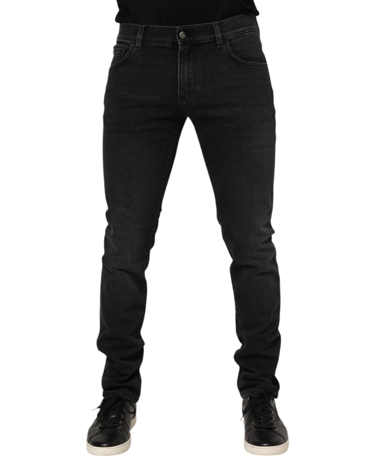Dolce & Gabbana Black Washed Cotton Skinny Denim Jeans