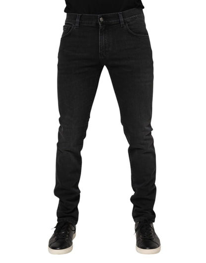 Dolce & Gabbana Black Washed Cotton Skinny Denim Jeans