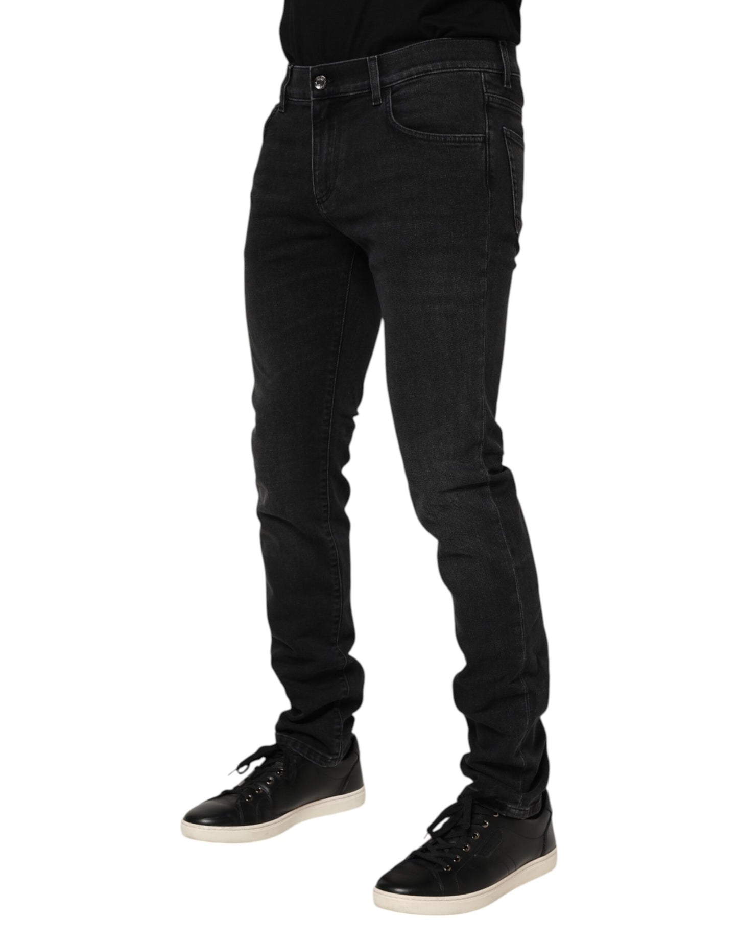Dolce & Gabbana Black Washed Cotton Skinny Denim Jeans