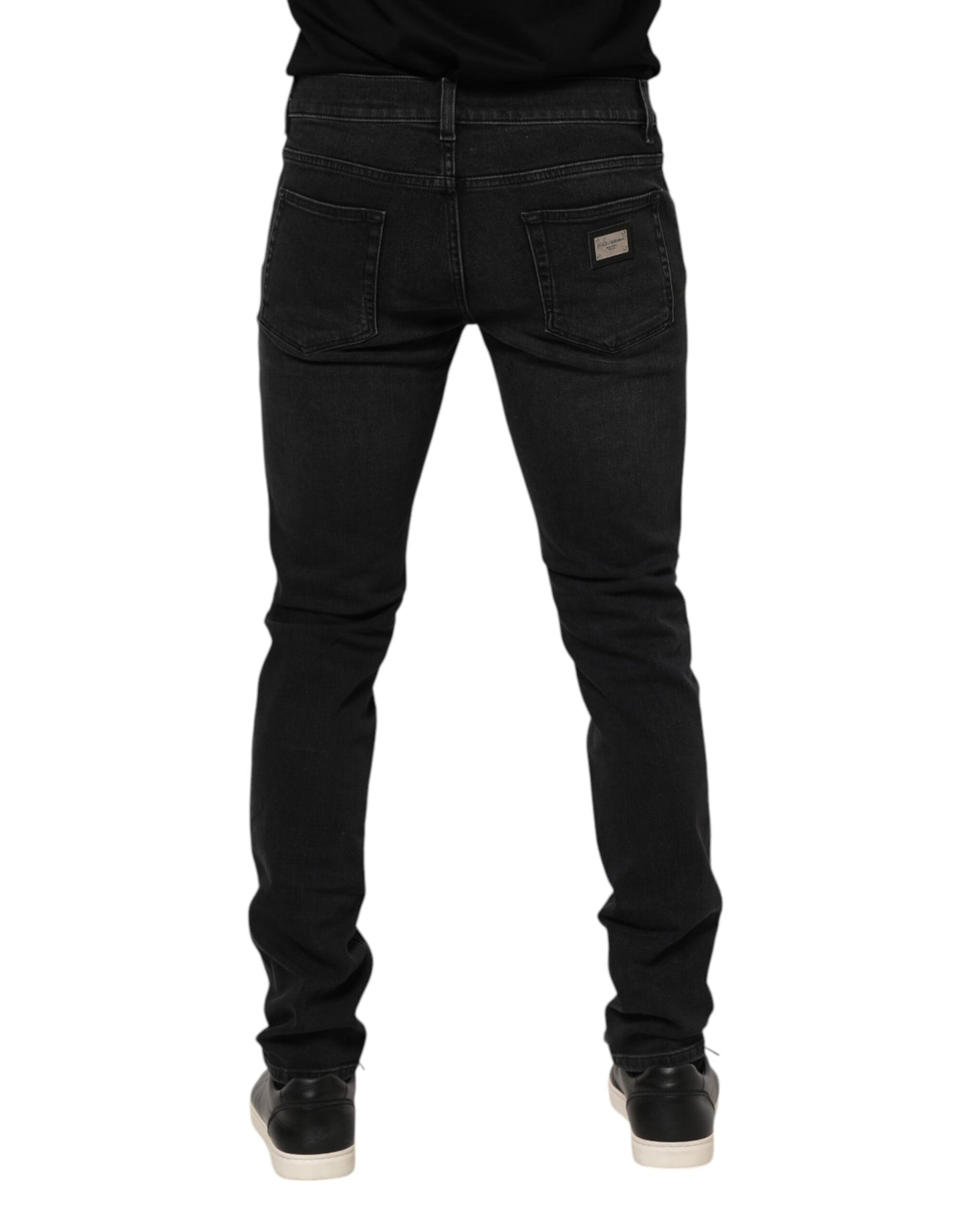 Dolce & Gabbana Black Washed Cotton Skinny Denim Jeans