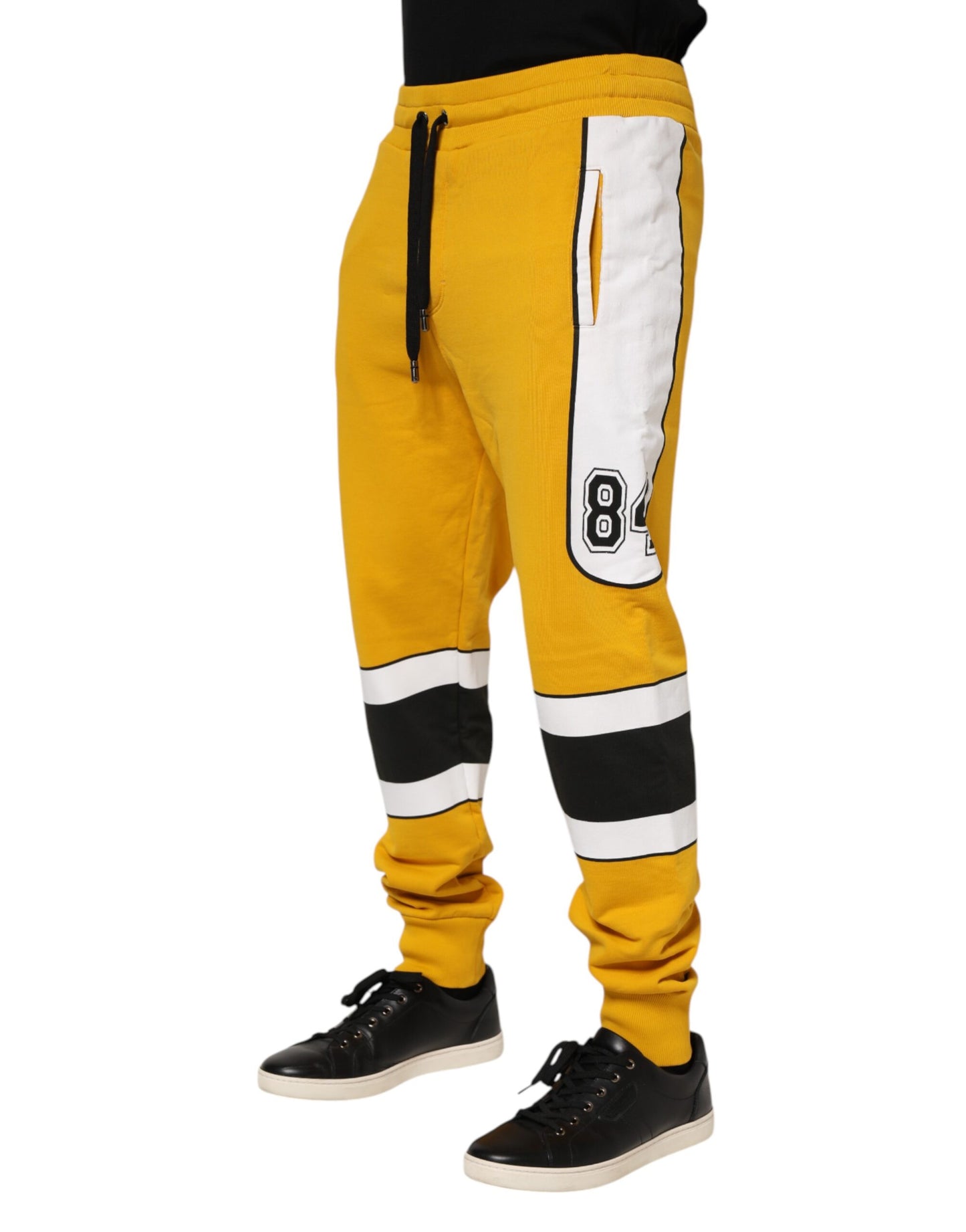 Dolce & Gabbana Yellow Cotton Sweatpants Jogger Pants
