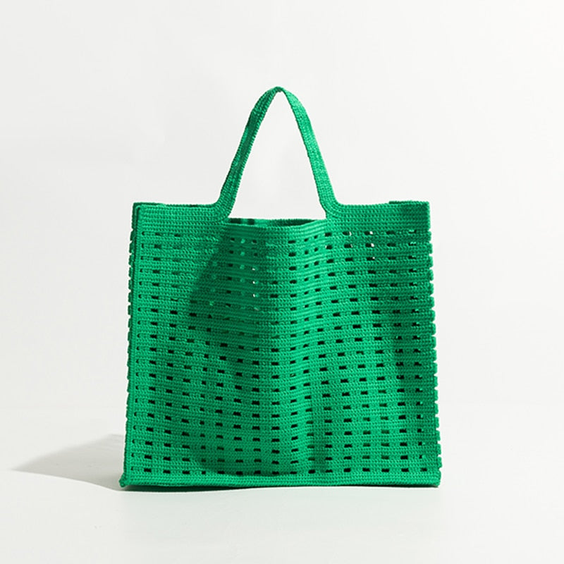 Bolso tejido nuevo, hecho a mano, con diseño de gofre hueco, color caramelo,