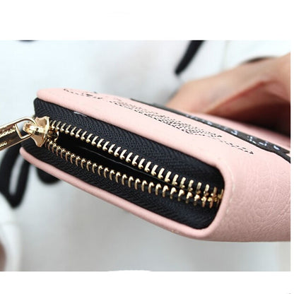 Carteras de cuero para mujer, estilo largo