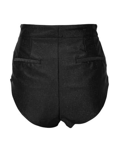 Dolce & Gabbana Black Viscose High Waisted Hot Pants Shorts
