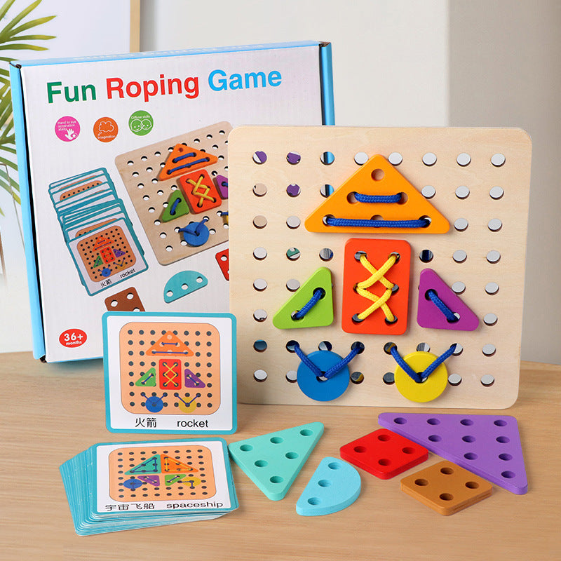 Juego creativo de cuerdas para niños, rompecabezas de educación temprana para bebés.