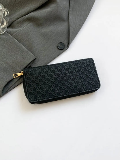 Billetera Mujer PU Leather Solid Color