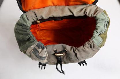 Dolce & Gabbana Military Green Patchwork Rucksack Backpack Bag