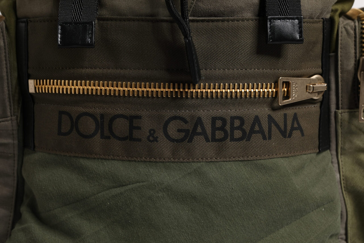 Dolce & Gabbana Military Green Patchwork Rucksack Backpack Bag
