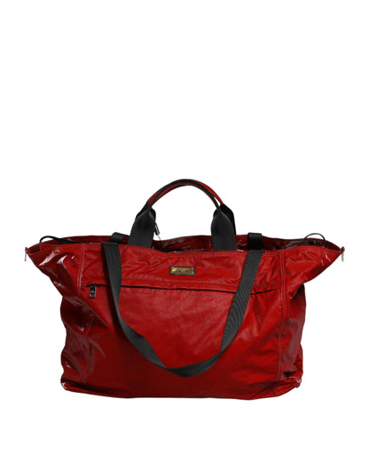 Dolce & Gabbana Red Nylon Hand Shoulder Duffel Travel Bag