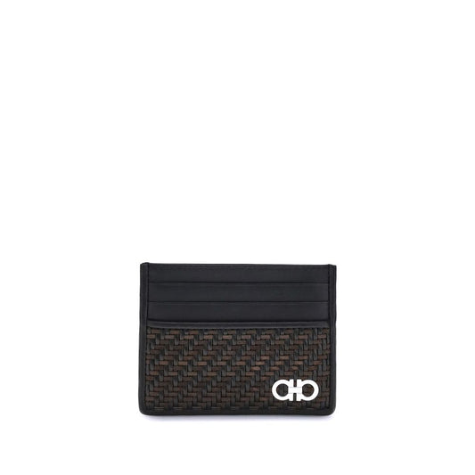 Ferragamo Woven Gancini Card Holder