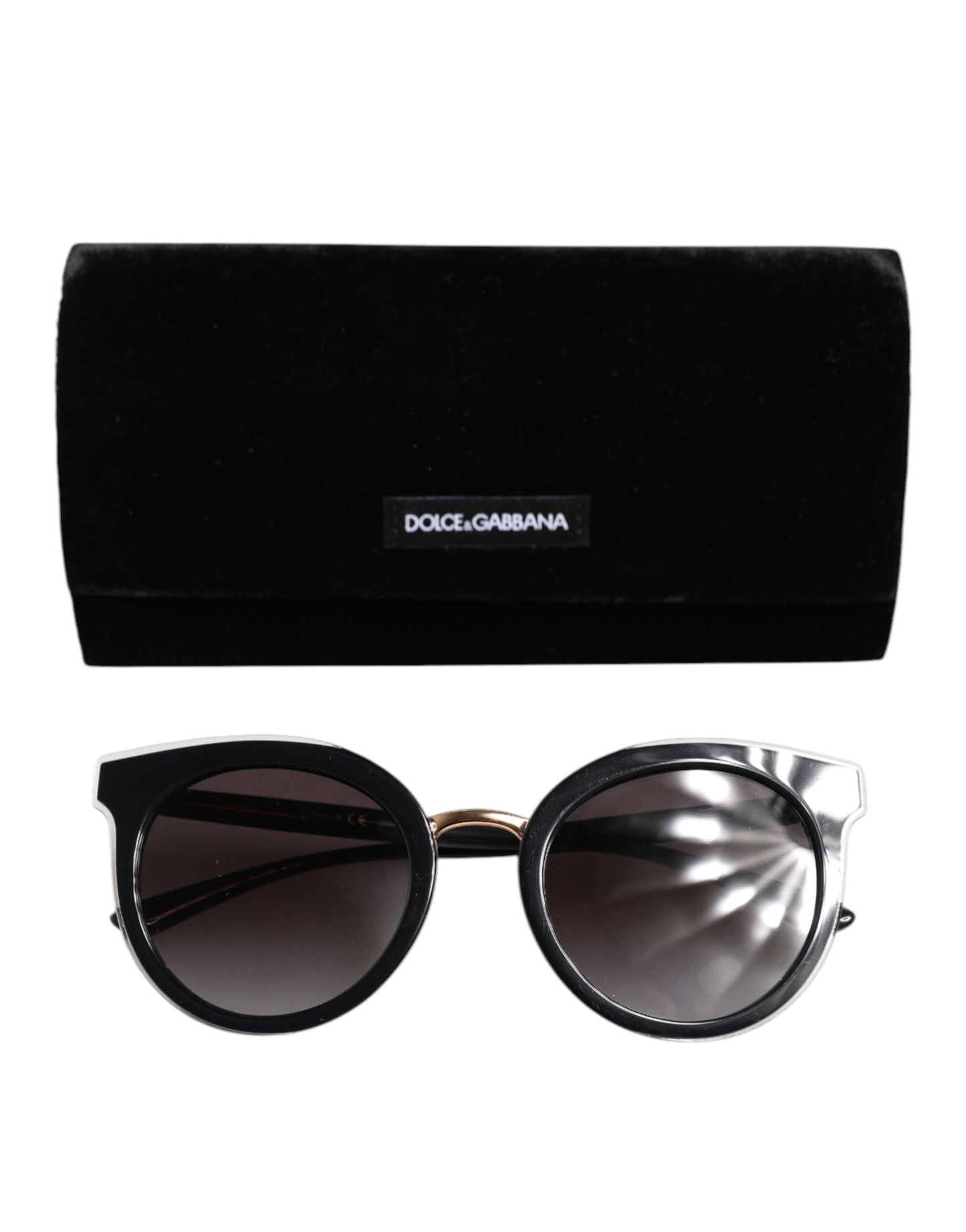 Dolce & Gabbana Black Transparent Trim Round DG4371-F Eyewear Sunglasses
