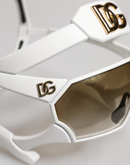 Dolce & Gabbana White Acetate Next Generation Mask Eyewear Sunglasses