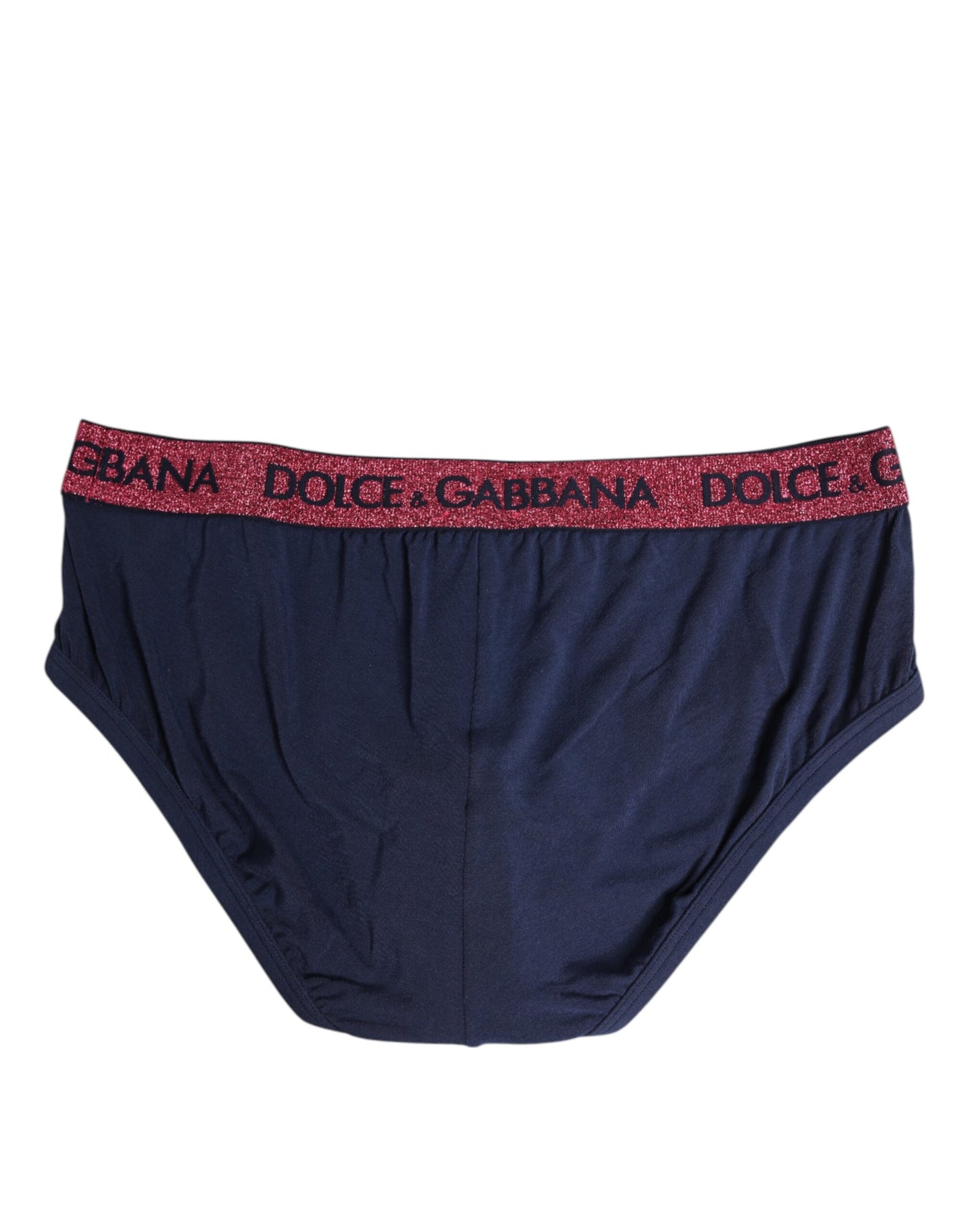 Dolce & Gabbana Blue Red Logo Stretch Regular Brief Underwear