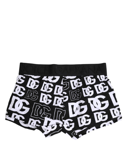 Dolce & Gabbana Black Cotton Logo Regular Men Boxer Underwear