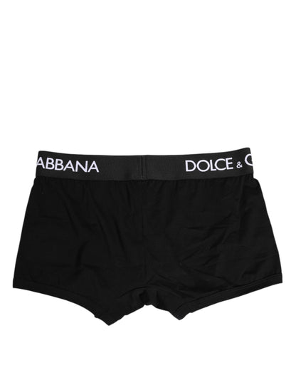 Dolce & Gabbana Black Cotton Stretch Regular Boxer Underwear