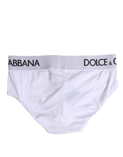 Dolce & Gabbana White Cotton Stretch Regular Brief Underwear