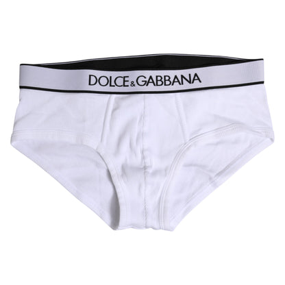 Dolce & Gabbana White Cotton Stretch Regular Brief Underwear