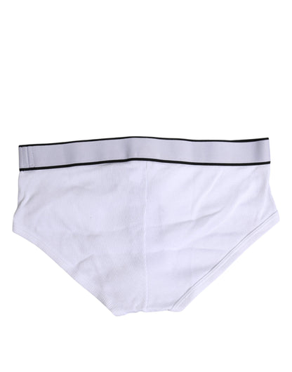 Dolce & Gabbana White Cotton Stretch Regular Brief Underwear