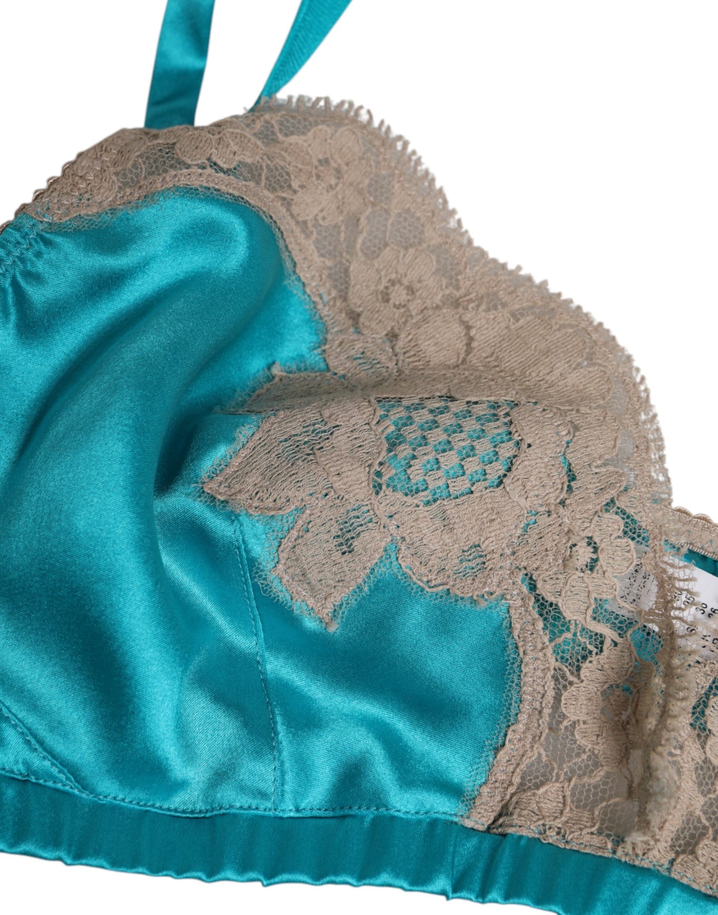 Dolce & Gabbana Green Floral Lace Silk Non Wire Bra Underwear