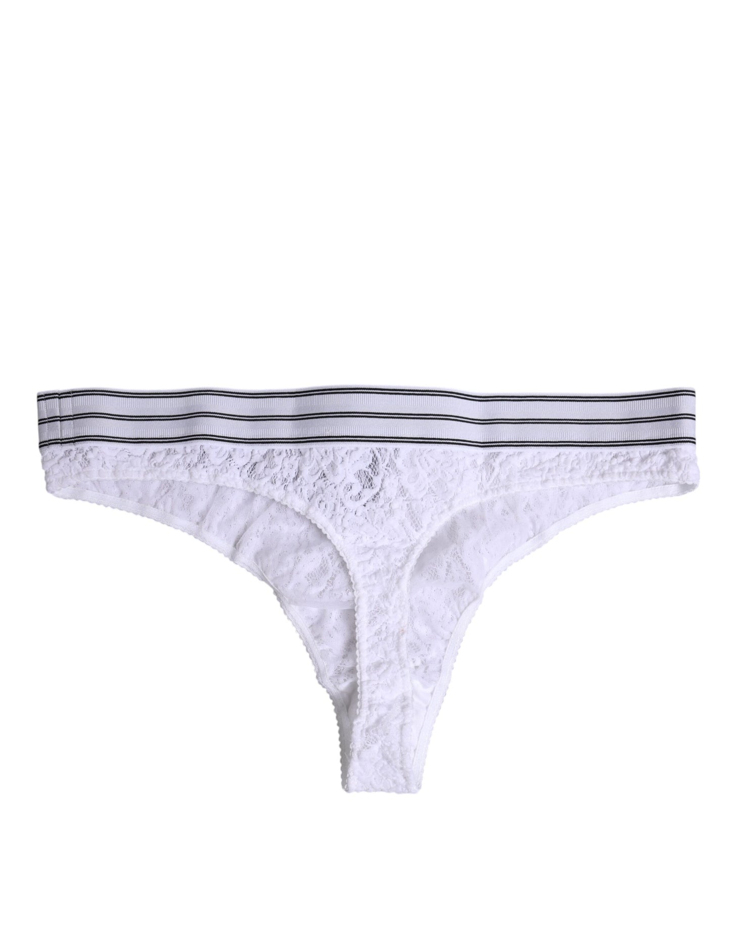 Dolce & Gabbana White Nylon Floral Lace Bottom Panty Underwear