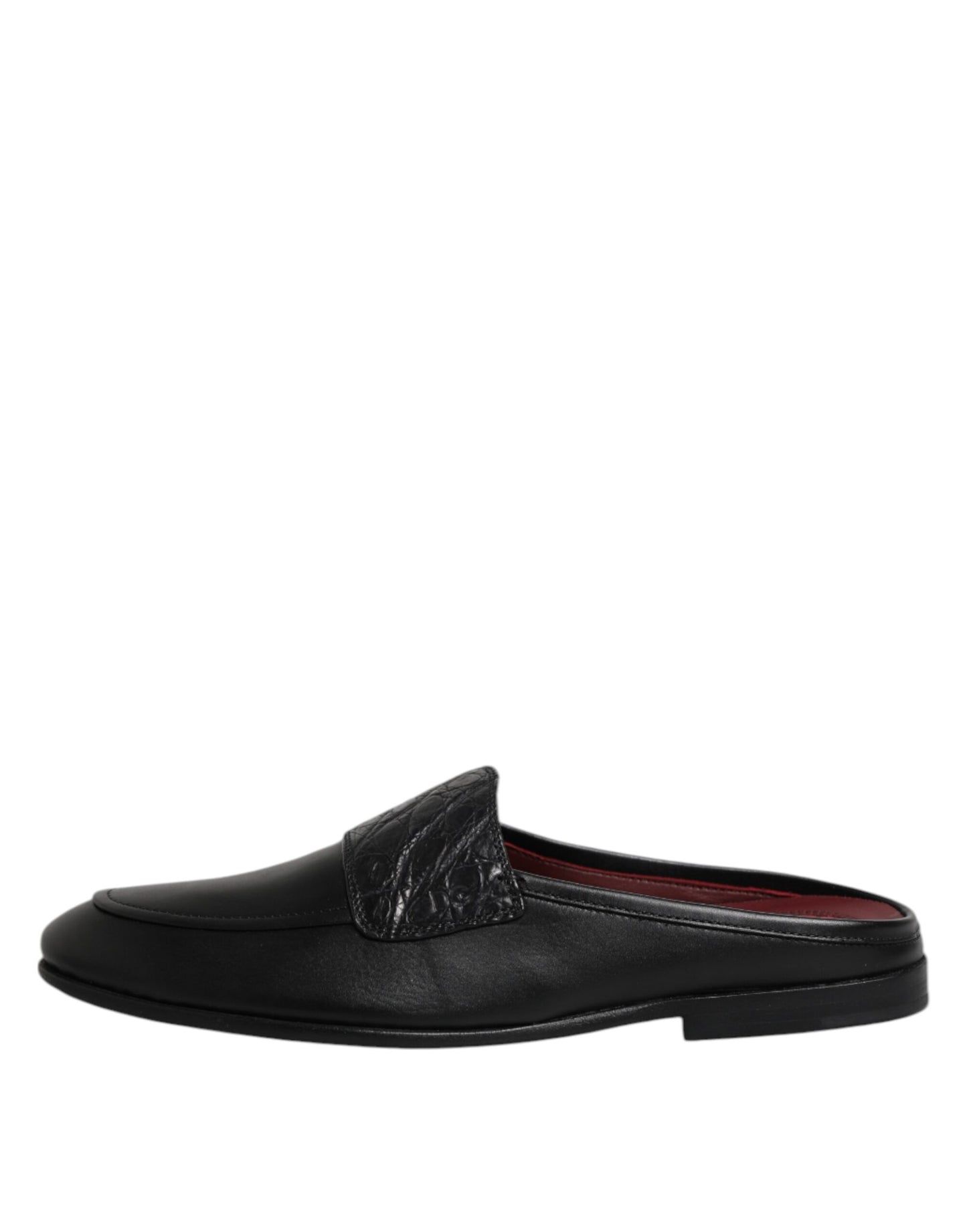 Dolce & Gabbana Black Calfskin Leather Slip On Loafers Shoes