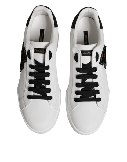 Dolce & Gabbana White DG Logo Portofino Low Top Sneakers Shoes