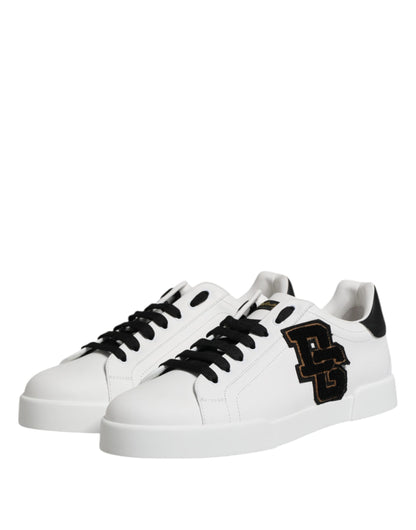 Dolce & Gabbana White DG Logo Portofino Low Top Sneakers Shoes