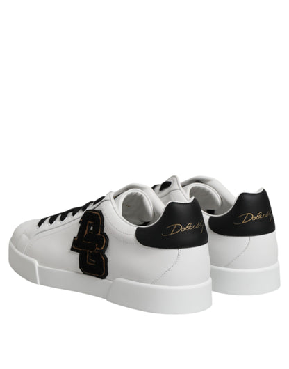 Dolce & Gabbana White DG Logo Portofino Low Top Sneakers Shoes
