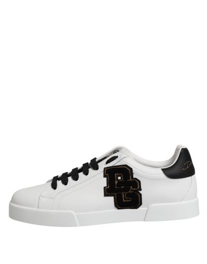 Dolce & Gabbana White DG Logo Portofino Low Top Sneakers Shoes
