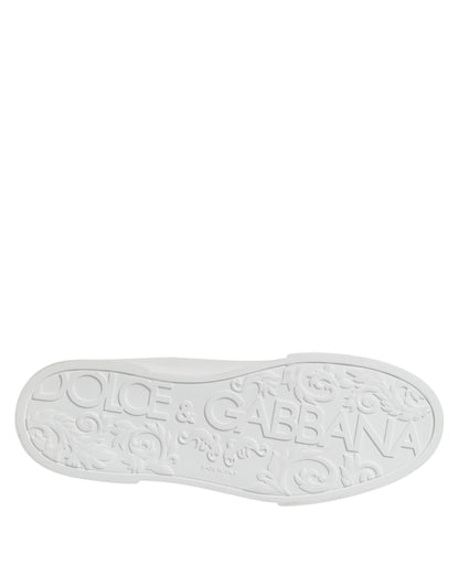 Dolce & Gabbana White DG Logo Portofino Low Top Sneakers Shoes