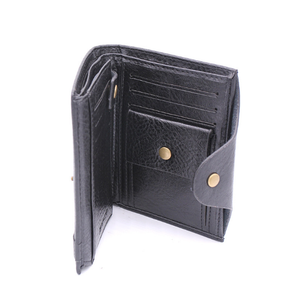 Carteras de cuero genuino para hombre, diseño de carteras pequeñas y cortas.