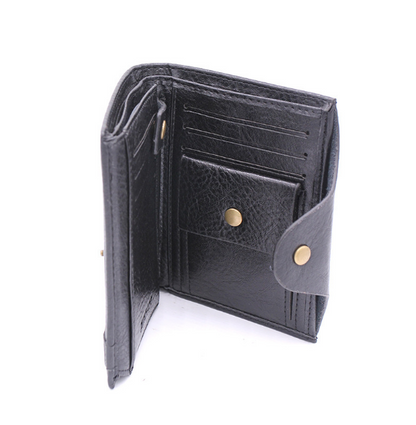 Carteras de cuero genuino para hombre, diseño de carteras pequeñas y cortas.