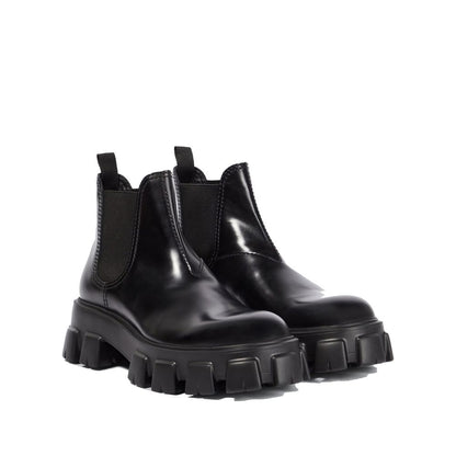 Prada Monolith Leather Ankle Boots