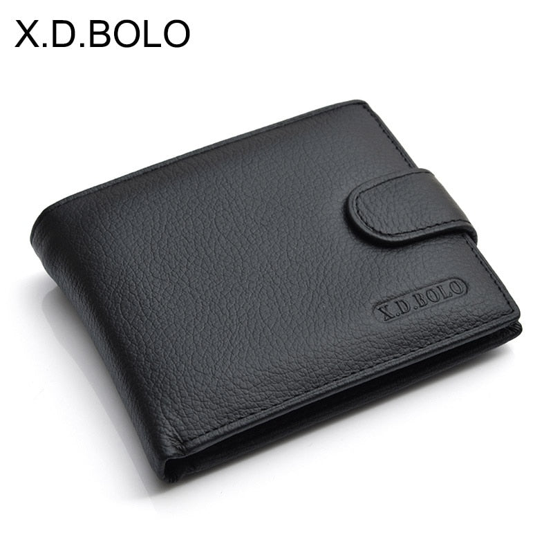 Cartera XDBOLO de piel auténtica para hombre, cartera con monedero